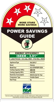 Hisense AS-18TR4R3BP1 1.5 Ton 3 Star 2024 Inverter Split AC