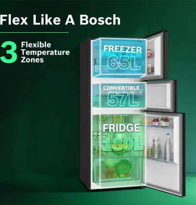 Bosch MaxFlex CMC33S33VI 302 L 3 Star Triple Door Refrigerator