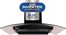 Glen Fabia BLDC Black 90cm CH60CTFABIADCACB90 Autoclean Chimney