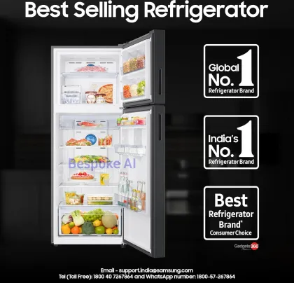 Samsung Bespoke RT80H51C3K 467 L 3 Star Double Door Refrigerator