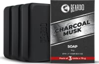 Beardo Activated Charcoal Musk Soap for Men, 75g x 3