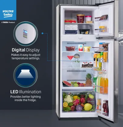 Voltas Beko RFF280C/2WPXIR0I0000GOP 243 L 2 Star Double Door Refrigerator