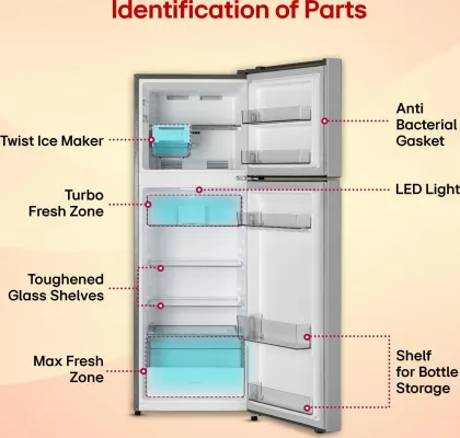 LG GLT2516WWPZ 251 L 1 Star Double Door Refrigerator