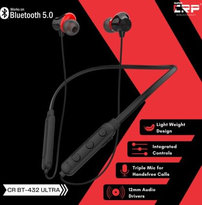 SUPER CRP CR BT 432 Ultra Wireless Neckband Price in India 2024