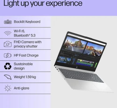 HP 15-fd0691TU Laptop (13th Gen Core i3/ 12GB/ 512GB SSD/ Win11 Home)