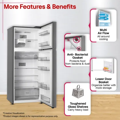 LG GLT4036SNPZ 398 L 3 Star Double Door Refrigerator