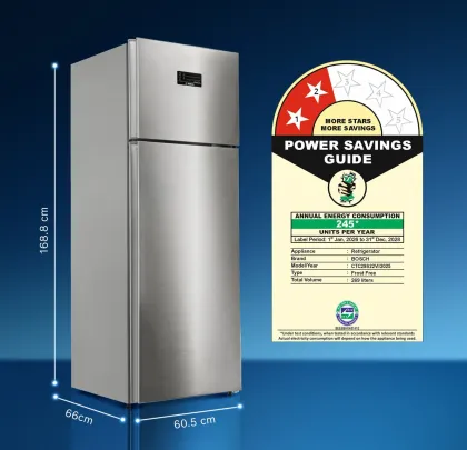 Bosch CTC39S22VI 368 L 2 Star Double Door Refrigerator