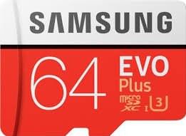 Samsung Evo Plus 64GB SDXC UHS-I Grade 3 MicroSD Card