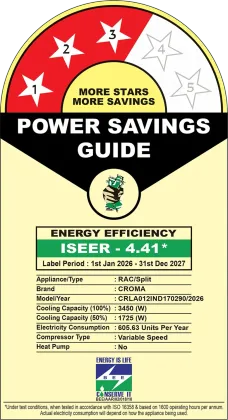 Croma CRLA012IND170290 1 Ton 3 Star 2026 Inverter Split AC