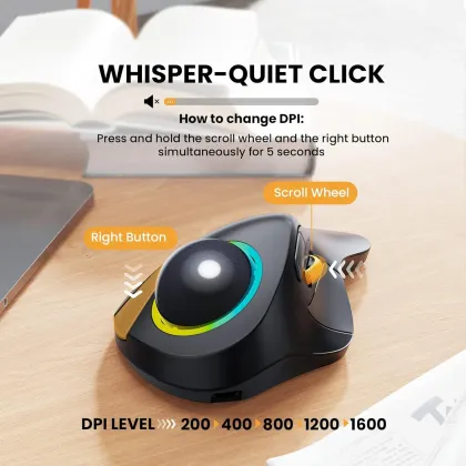 ProtoArc EM03 Ergonomic Trackball Wireless Mouse - image 4