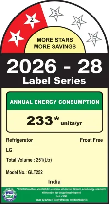 LG GLT2526XWOB 251 L 2 Star Double Door Refrigerator