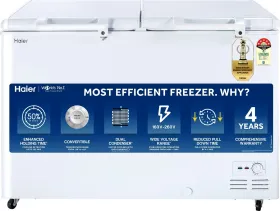 Haier HFC-400DM5 383 L 5 Star Double Door Deep Freezer