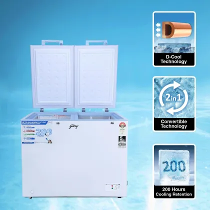 Godrej DH EPenta 325E 2HCN RW 300 L Double Door Deep Freezer