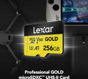 Lexar Professional Gold 256GB Micro SDXC UHS-II Memory Card