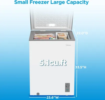 Midea MERC05C4BAWW 5.1 Cu Ft Single Door Chest Freezer