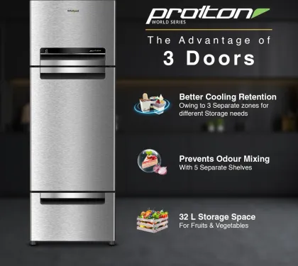 Whirlpool FP 343D PROTTON ROY 300 L Triple Door Refrigerator
