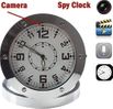 Hamtone Steel Round Silver Table Clock Spy Camera