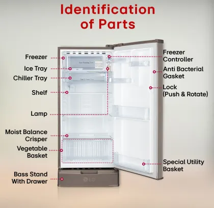 LG GL-D199OFSC 185 L 2 Star Single Door Refrigerator