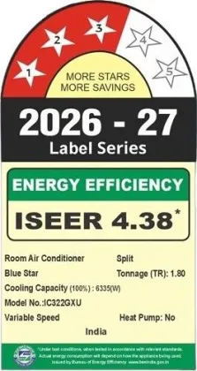 Blue Star IC322GXU 1.8 Ton 3 Star 2026 Inverter Split AC