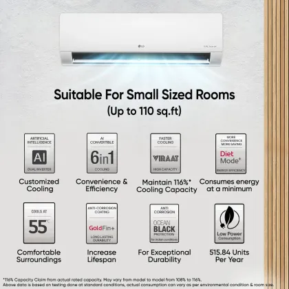 LG US-Q14YNZE 1 Ton 5 Star 2025 Inverter Split AC