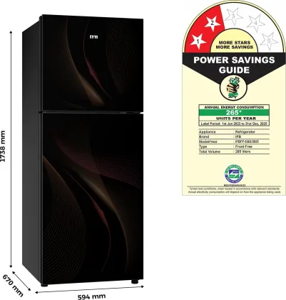 IFB IFBFF-3362IRGT 285 L 2 Star Double Door Refrigerator