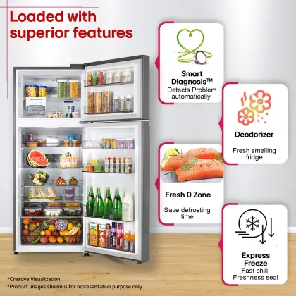 LG GLT4036SNPZ 398 L 3 Star Double Door Refrigerator