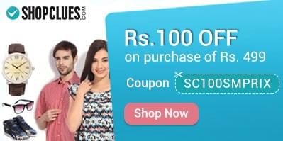 Flat Rs. 100 OFF on purchase of Rs. 499 or above