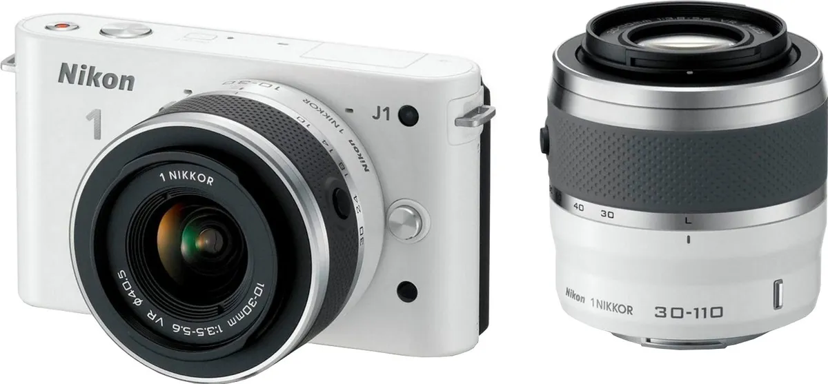 Nikon 1 J1 Mirrorless Camera (10-30 mm & 30-110 mm Lenses) Price 