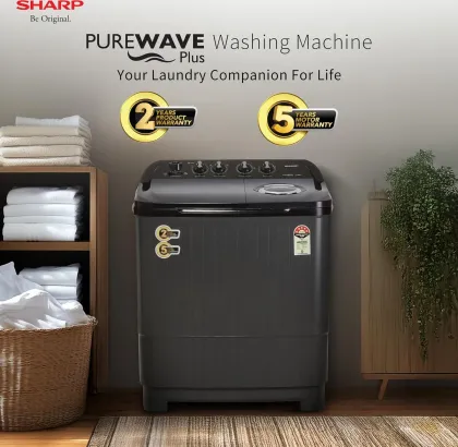 Sharp Purewave Plus ES-SD80NB-TS 8 Kg Semi Automatic Washing Machine