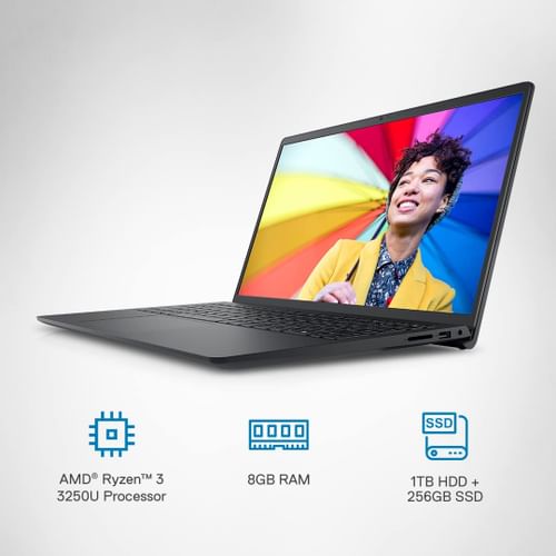 Dell Inspiron 3525 Laptop (AMD Ryzen 3 3250U/ 8GB/ 1TB 256GB SSD/ Win11)