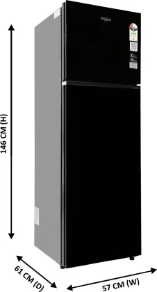 Whirlpool IF INV ELT 305GD Crystal Black-Y 259 L 2 Star Double Door Refrigerator
