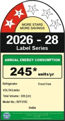 Voltas Beko RFF370C/2WPXIRHE0000GO 320 L 2 Star Double Door Refrigerator