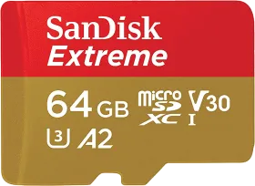 SanDisk Extreme 64GB UHS-I Micro SDXC Memory Card