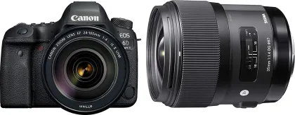 Canon EOS 6D Mark II 26.2MP DSLR Camera (EF 24-105 mm F/4L IS II USM + Sigma 35mm F/1.4 DG)