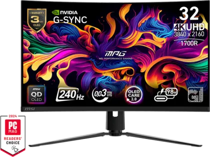 MSI MPG 321CURX QD-OLED 32 inch Ultra HD 4K Monitor