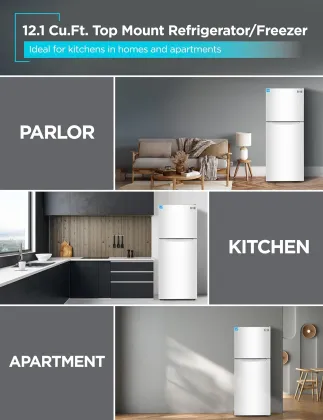 BLACK+DECKER BR1210HW 12.1 Cu Ft Double Door Refrigerator
