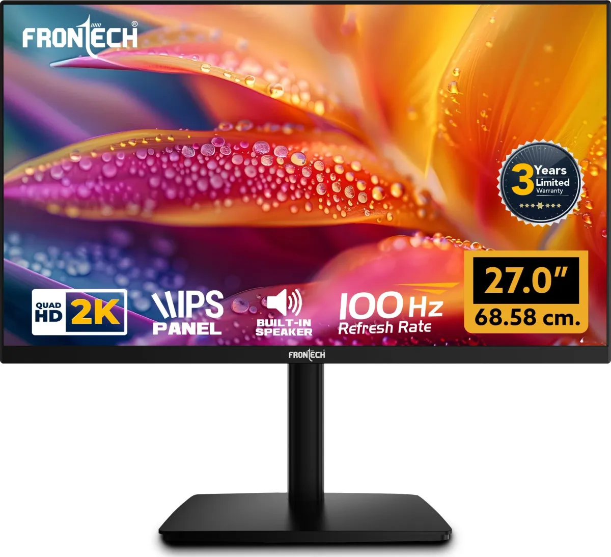 Frontech 27 Inch Monitor Frontech MON-0052P 27 inch Quad HD Monitor - Price in India (Jul 2026 ...
