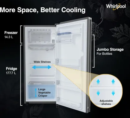 Whirlpool 215 IMPRO GD PRM 4S INV Silvia 192 L 4 Star Single Door Refrigerator