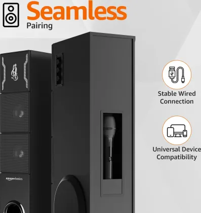 AmazonBasics ‎ABDKM125 125W Multimedia Tower Speaker