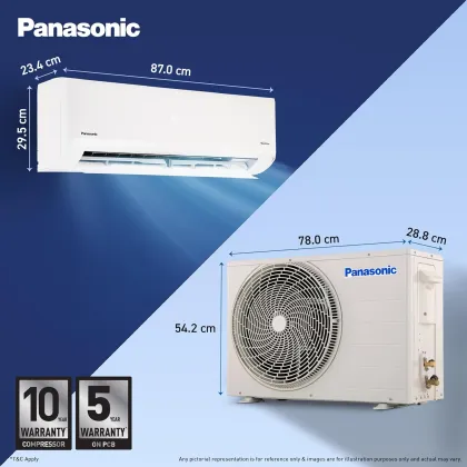Panasonic CS/CU-NU12BKY4W 1 Ton 4 Star 2026 Inverter Split AC