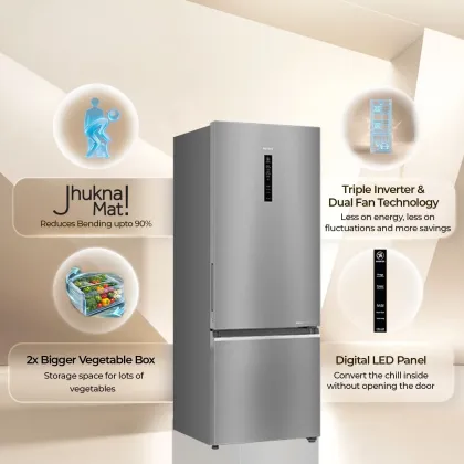 Haier HRB-451TSA-P 445 L 1 Star Double Door Refrigerator