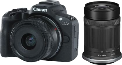 Canon EOS R50 24.2MP Mirrorless Camera (RF-S 18-45mm F/4.5-6.3 IS STM & RF-S 55-210 mm F/5-7.1 IS STM)