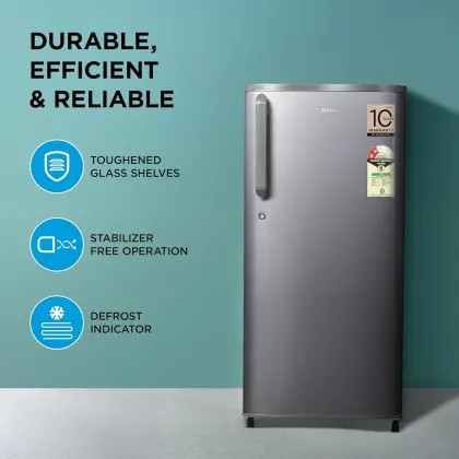 Midea MRD190D2HPBS 190 L 2 Star Single Door Refrigerator