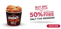 Buy 6 Pc Smoky Grilled | Get 50% More For Free