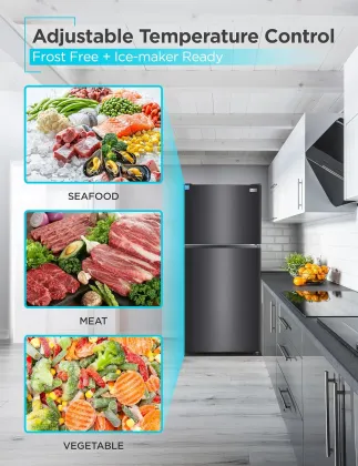 BLACK+DECKER BR2010JIMB 20.1 Cu Ft Double Door Refrigerator