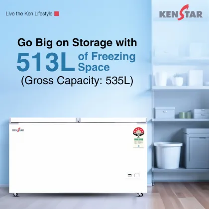 Kenstar 500VCF5DDKS26W 513 L Double Door Deep Freezer