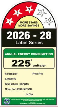 Samsung Bespoke RT80H51C3B 467 L 3 Star Double Door Refrigerator
