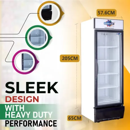 Rockwell RVC550B 448 L Single Glass Door Visi Cooler