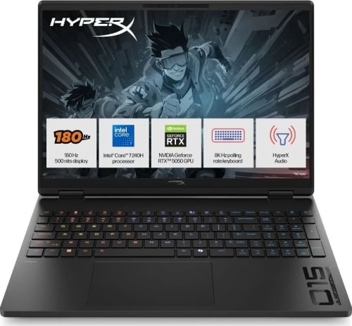 HP HyperX OMEN 15 15-ga0054TX Gaming Laptop (Intel Core 7 240H/ 24GB RAM/ 1TB SSD/ Win11/ 8GB-RTX 5050)