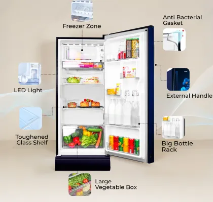 Haier HED-225MXBA-P 215 L 5 Star Single Door Refrigerator
